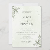 Modern Sage Greenery Wedding Invitation Card Save The Date (Voorkant)
