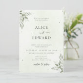 Modern Sage Greenery Wedding Invitation Card Save The Date (Staand voorkant)