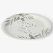 Modern Sage Greenery Wedding Paper Plates Papieren Bordje (Gekanteld)