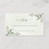 Modern Sage Greenery Wedding RSVP Enclosure Card Informatiekaartje (Achterkant)