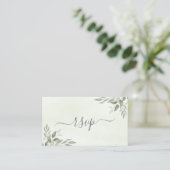 Modern Sage Greenery Wedding RSVP Enclosure Card Informatiekaartje (Staand voorkant)