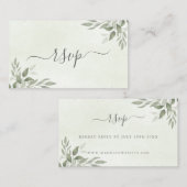 Modern Sage Greenery Wedding RSVP Enclosure Card Informatiekaartje (Voorkant / Achterkant)