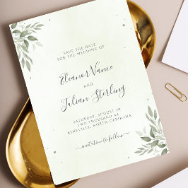 Modern Sage Greenery Wedding Save The Date