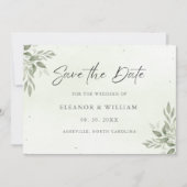 Modern Sage Greenery Wedding Save the Date Card (Voorkant)