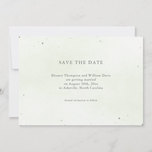 Modern Sage Greenery Wedding Save the Date Card (Achterkant)