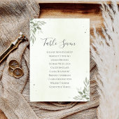 Modern Sage Greenery Wedding Seating Plan Card Kaart