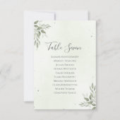 Modern Sage Greenery Wedding Seating Plan Card Kaart (Voorkant)