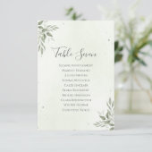 Modern Sage Greenery Wedding Seating Plan Card Kaart (Staand voorkant)