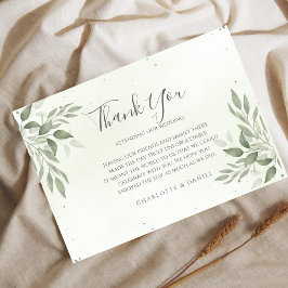 Modern Sage Greenery Wedding Thank You Card Informatiekaartje