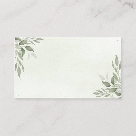 Modern Sage Greenery Wedding Website Informatiekaartje (Achterkant)