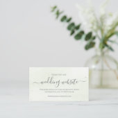 Modern Sage Greenery Wedding Website Informatiekaartje (Staand voorkant)