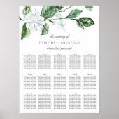 Modern Sage Greenery Wreath Floral Wedding Seating Poster (Voorkant)