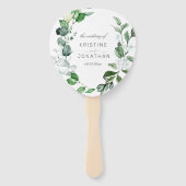 Modern Sage Greenery Wreath White Floral Wedding Handwaaier (Voorkant)