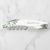 Modern Sage Greenery Wreath White Floral Wedding Kurkentrekker (Achterkant)