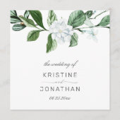 Modern Sage Greenery Wreath White Floral Wedding Programmakaart (Voorkant)