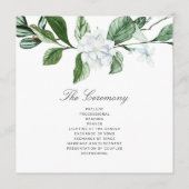 Modern Sage Greenery Wreath White Floral Wedding Programmakaart (Achterkant)