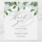 Modern Sage Greenery Wreath White Floral Wedding Wijn Etiket (Enkel label)