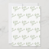 Modern Sage Groen Baby shower Kaart (Achterkant)