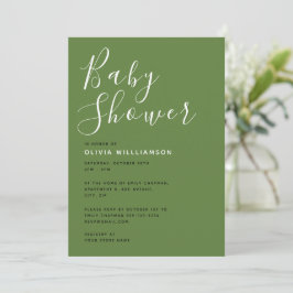 Modern Sage Groen Baby shower Kaart