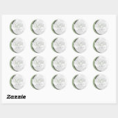 Modern Sage Groen Casual Gewoon Liefde Bruiloft Ronde Sticker (Vel)