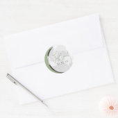 Modern Sage Groen Casual Gewoon Liefde Bruiloft Ronde Sticker (Envelop)