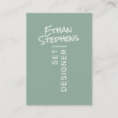 Modern Sage Groen Eenvoudige Hand Lettered Minimal Visitekaartje (Voorkant)