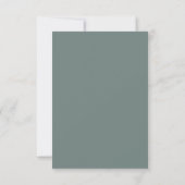Modern Sage Groen Elegant Script QR Bruiloft RSVP Kaartje (Achterkant)