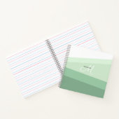 Modern Sage Groen Geometrisch Gepersonaliseerd Notitieboek (Binnen)