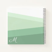 Modern Sage Groen Geometrisch Gepersonaliseerd Notitieboek (Achterkant)