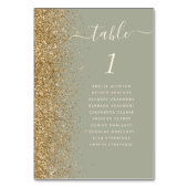 Modern Sage Groen Goud Glitter Bruiloft Kaart (Voorkant)