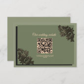 Modern Sage groen & goud klassieker Luxe Informatiekaartje (Voorkant / Achterkant)