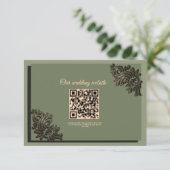 Modern Sage groen & goud klassieker Luxe Informatiekaartje (Staand voorkant)