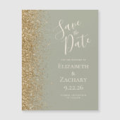 Modern Sage Groen Goud Save the Date Magnetische K (Voorkant)