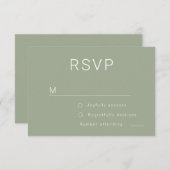 Modern Sage Groen Roos Goud Minimalistische Bruilo RSVP Kaartje (Voorkant / Achterkant)