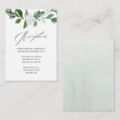 Modern Sage groen wit bloemenbruiloft Informatiekaartje (Voorkant / Achterkant)