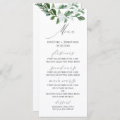 Modern Sage groen wit bloemenbruiloft Menu (Voorkant / Achterkant)
