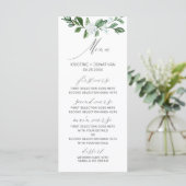 Modern Sage groen wit bloemenbruiloft Menu (Staand voorkant)