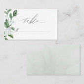 Modern Sage groen wit bloemenbruiloft Plaatskaartje (Voorkant / Achterkant)
