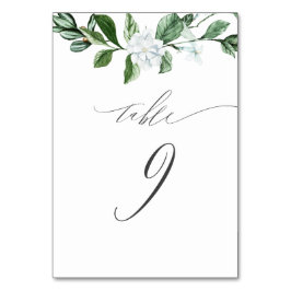 Modern Sage groen wit bloemenkorf nr. 9 bruiloft Kaart