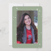 Modern Sage Groen & Wit Sparkle Afstuderen Aankondiging (Achterkant)