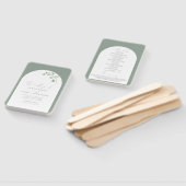 Modern Sage Groene Boog Botanisch Huwelijksprogram Handwaaier (Niet-gemonteerd)