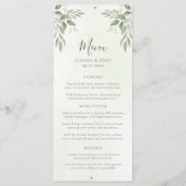 Modern Sage Groene Botanische Trouwmenu Menu (Voorkant)