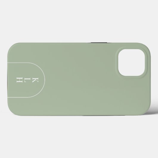 Modern Sage Monogrammed Case-Mate iPhone Case (Achterkant (horizontaal))
