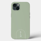 Modern Sage Monogrammed Case-Mate iPhone Case (Achterkant)