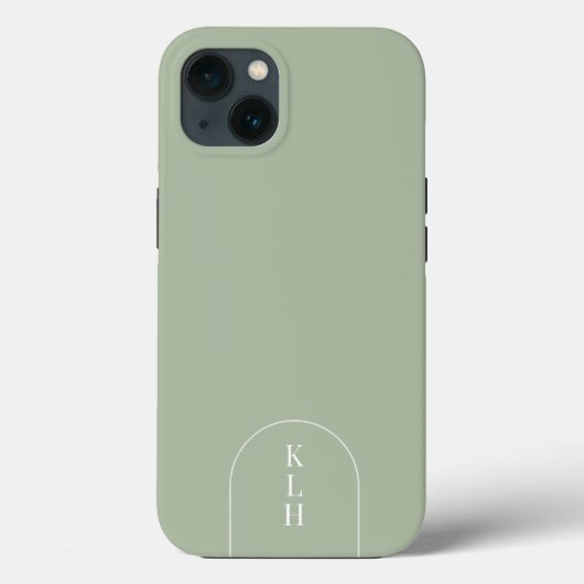 Modern Sage Monogrammed Case-Mate iPhone Case (Achterkant)