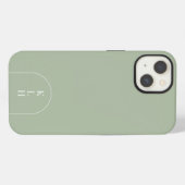 Modern Sage Monogrammed iPhone Hoesje (Achterkant horizontaal)