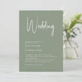 Modern Sage No Parents Wedding Invitation Kaart (Staand voorkant)