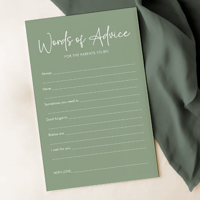 Modern Sage Oh Baby Eenvoudig Baby shower Advies K (Creator heeft geüpload)