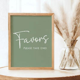 Modern Sage Oh Baby Eenvoudig Baby shower Favor Si Poster