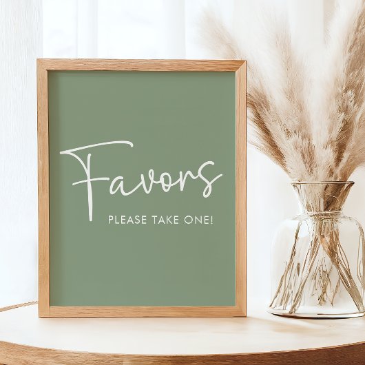 Modern Sage Oh Baby Eenvoudig Baby shower Favor Si Poster